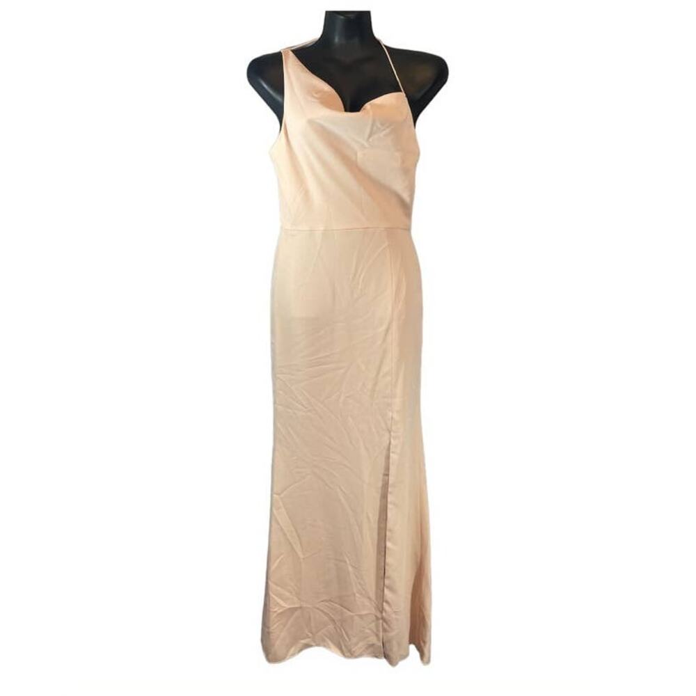 After Six One-Shoulder Draped Cowl-Neck Maxi Dress
